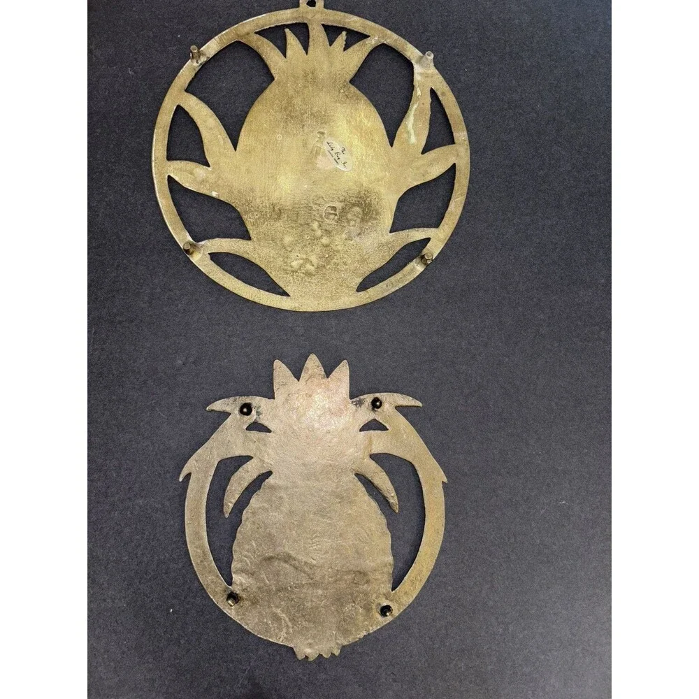 Vintage Brass Pineapple Trivets From Hawaii - Picture 2 of 8